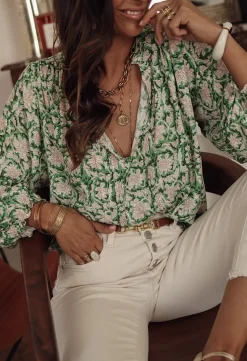 Sale Blouse Clay verte Blouses
