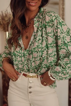 Sale Blouse Clay verte Blouses