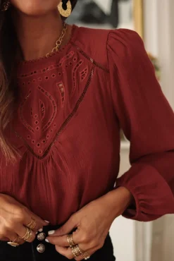 Best Sale Blouse Manola terracotta Blouses