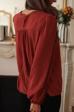 Best Sale Blouse Manola terracotta Blouses