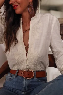 Best Blouse Monica brodée écru Blouses