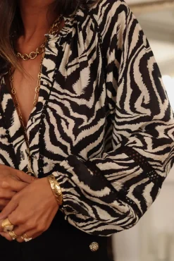 Flash Sale Blouse Tally imprimé zébré Blouses