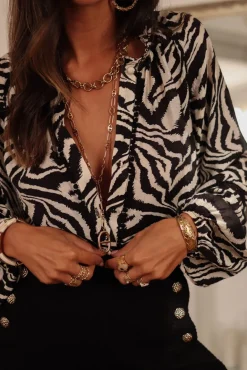 Flash Sale Blouse Tally imprimé zébré Blouses