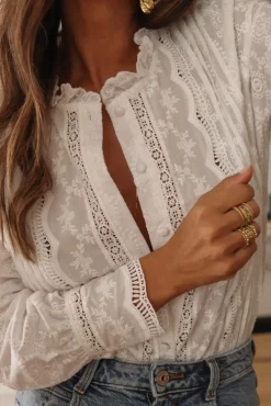Cheap Blouse Terry blanche Blouses