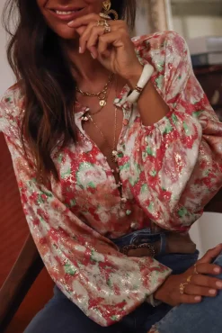 Shop Blouse Wyna terracotta Blouses