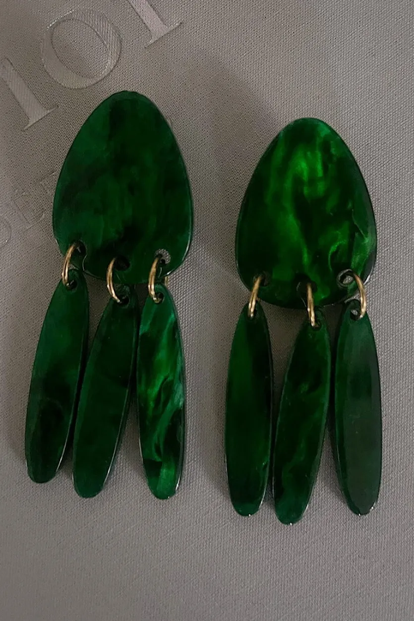 Clearance Boucles d’oreilles Jona verte Boucles D’oreilles
