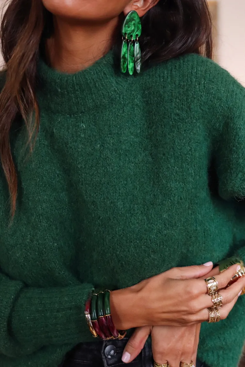 Clearance Boucles d’oreilles Jona verte Boucles D’oreilles
