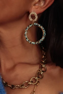 Shop Boucles d’oreilles Lily bleues Boucles D’oreilles