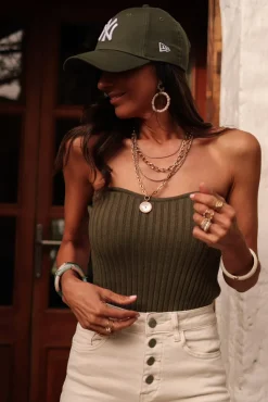 Cheap Bustier Bella kaki Tops