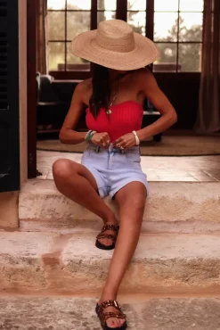Cheap Bustier Bella rouge corail Tops