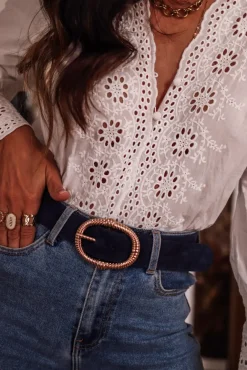Best Ceinture cuir Joey bleu nuit Ceintures