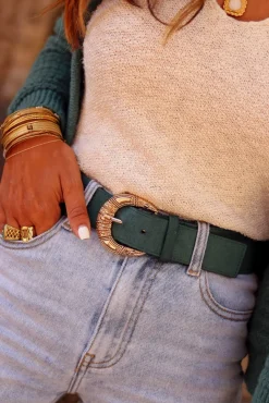 Outlet Ceinture Iris verte Ceintures