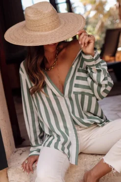 Discount Chemise Côme à rayures vertes Chemises
