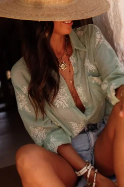 Shop Chemise Gaelle verte Chemises