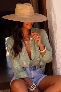 Shop Chemise Gaelle verte Chemises