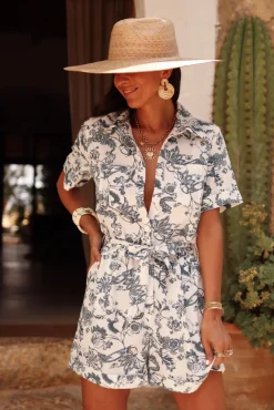 Online Combi-short Fedora bleue Combinaisons