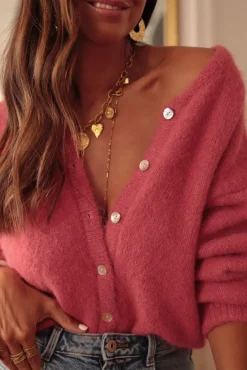 Sale Gilet Abel rose framboise Gilets