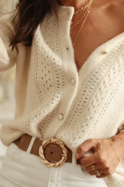 Best Gilet Carly beige Gilets|Pulls