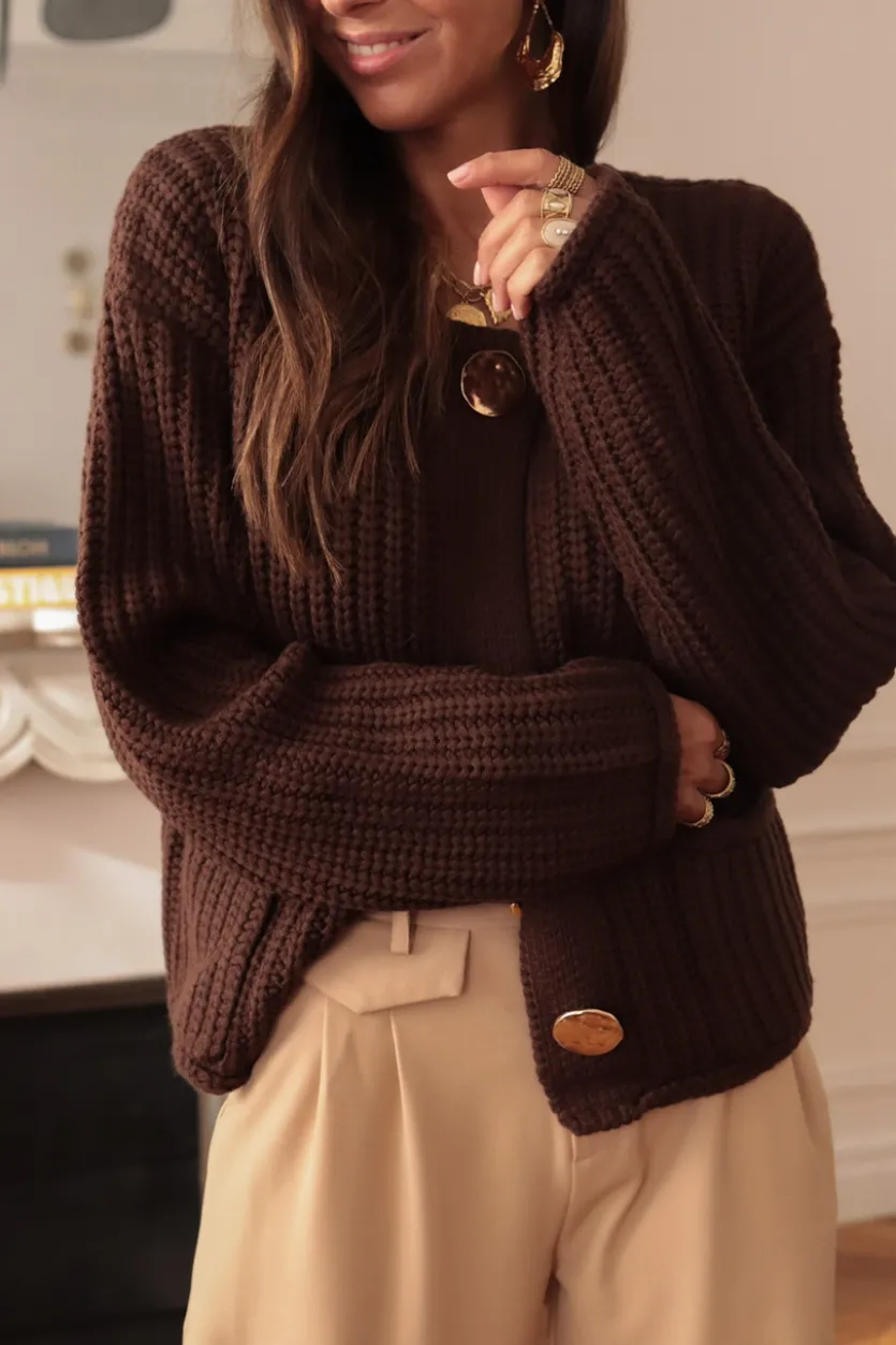 Sale Gilet Maddie marron Gilets