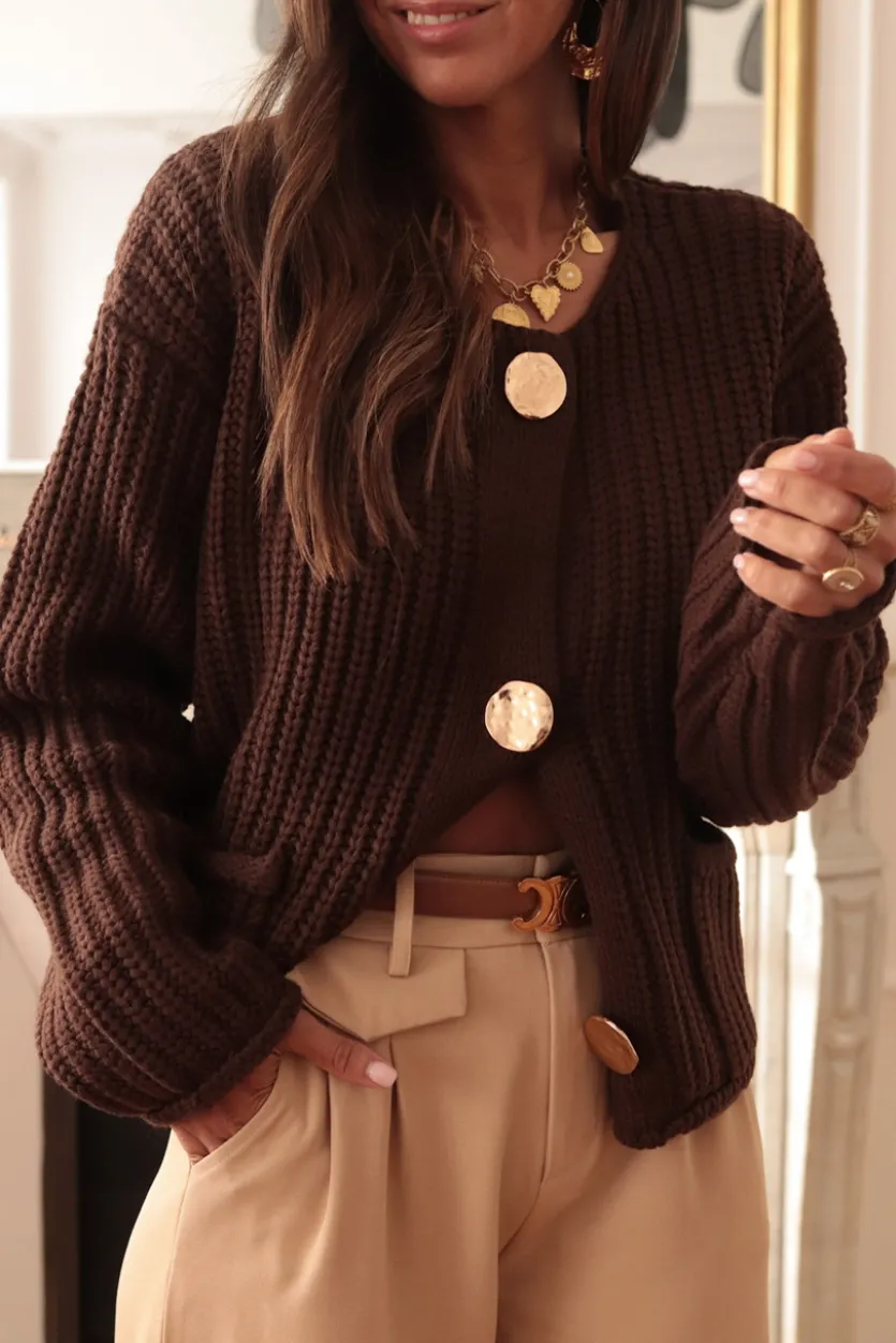 Sale Gilet Maddie marron Gilets