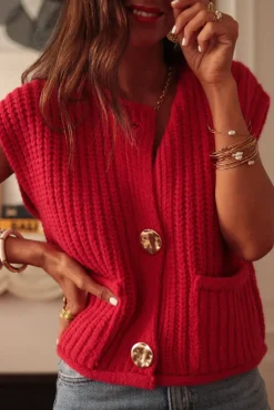 Hot Gilet Wendy rouge Gilets