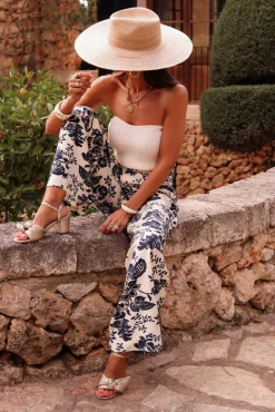 Cheap Pantalon Mirane ecru et bleu marine Pantalons