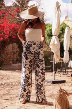 Cheap Pantalon Mirane ecru et bleu marine Pantalons
