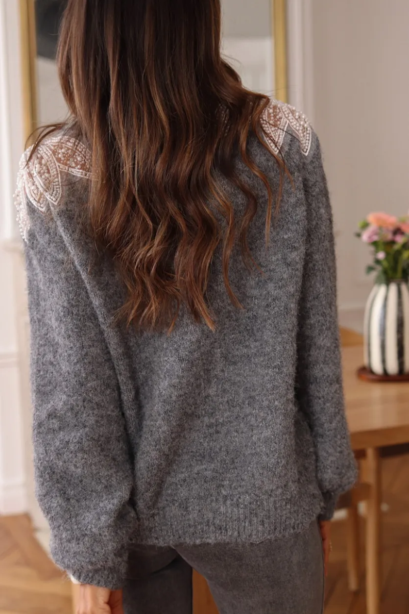 Flash Sale Pull Edwige gris Pulls