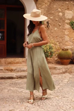 Cheap Robe Jess kaki clair Robes