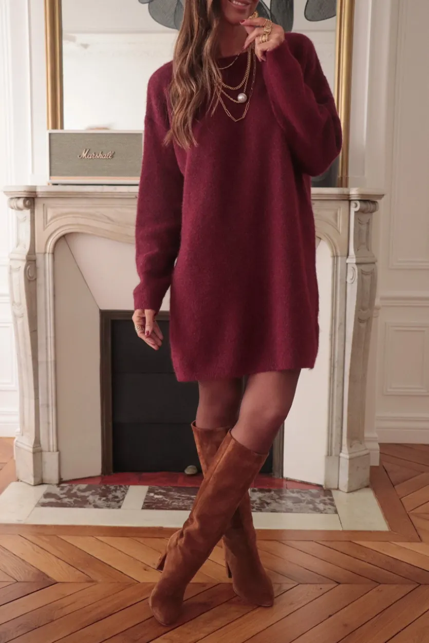 Clearance Robe pull Amaé bordeaux Robes