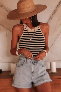 Cheap Top Jill beige et noir Tops