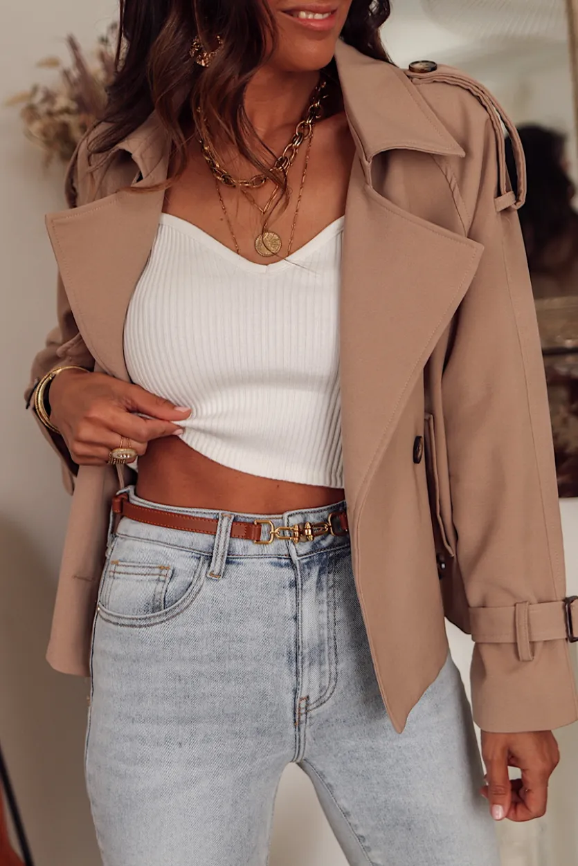 Outlet Trench court Lenny camel Vestes