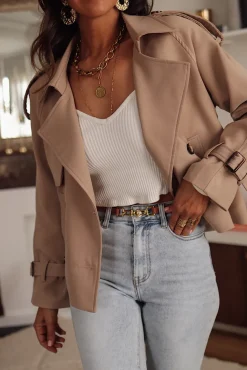 Outlet Trench court Lenny camel Vestes