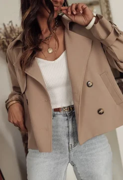 Outlet Trench court Lenny camel Vestes