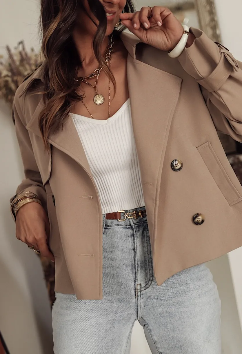 Outlet Trench court Lenny camel Vestes